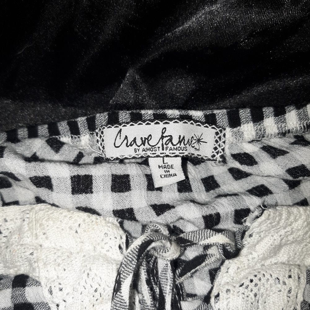 Large ladies black and white checkered shirt